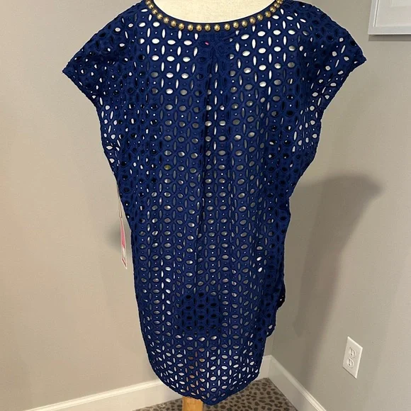 Lilly Pulitzer for Target Navy Blue Eyelet Cover-Up NWT - Picture 5 of 6
